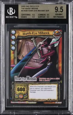 2005 ONE PIECE CCG THE QUEST BEGINS - SVR #CH026 HAWK-EYE MIHAWK BGS 9.5 - Image 1