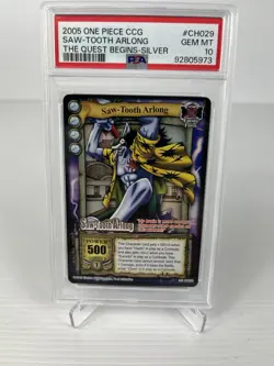 2005 One Piece Saw Tooth Arlong Silver Rare Quest Begins Psa 10 - Image 1
