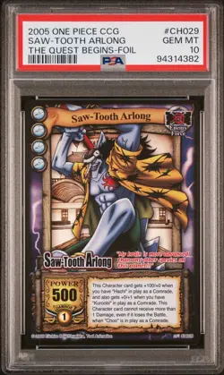 2005 One Piece The Quest Begins Saw-Tooth Arlong Silver Rare Black Text PSA 10 - Image 1