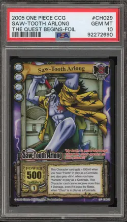 2005 One Piece CCG Saw-Tooth Arlong The Quest Begins Foil #CH029 PSA 10 Gem Mint - Image 1