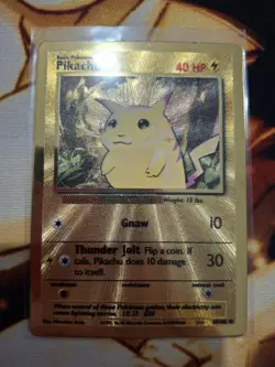 Pikachu Metal Gold Card UPC Pokemon 25th Anniversary Celebrations 58/102 Promo - Image 1