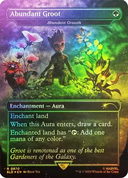 MTG FOIL Abundant Growth (Abundant Groot) (Marvel) (#870) - Secret Lair Drop - Image 1