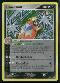 Crawdaunt #6/107 EX - Deoxys 2005 Rare Holo NM/LP Pokemon TCG - Image 1