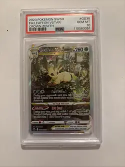 2023 POKEMON SWORD & SHEILD CROWN ZENITH #GG35 FULL ART/LEAFEON VSTAR PSA 10 - Image 2