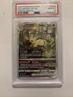 2023 POKEMON SWORD & SHEILD CROWN ZENITH #GG35 FULL ART/LEAFEON VSTAR PSA 10 - Image 3