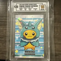 Pokemon Pikachu Vaporeon Poncho Card Cracked Ice Holo, Near Mint Condition - Image 1