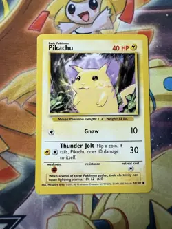 Pokemon Card - Pikachu 58/102 Base Set 4th Print 1999-2000 NM - Image 1