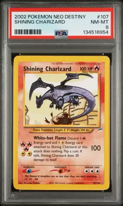 Pokemon TCG Shining Charizard 107/105 Neo Destiny Holo PSA 8 - Image 1