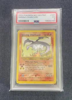 Pokemon 2002 TCG Shining Charizard Neo Destiny Unlimited 107/105 PSA 3 - Image 1