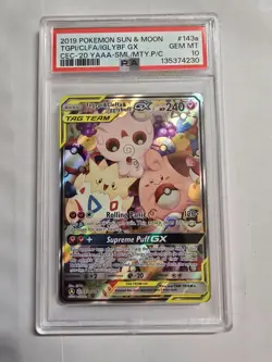 Pokemon Togepi & Cleffa & Igglybuff GX Holo PSA 10 Cosmic Eclipse 143a/236 - Image 1