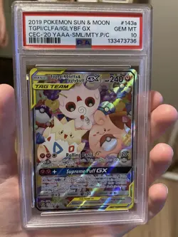 Pokemon Togepi & Cleffa & Igglybuff GX Holo PSA 10 Cosmic Eclipse 143a/236 - Image 1