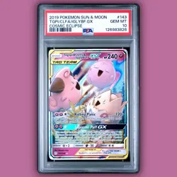 2019 Pokemon Cosmic Eclipse Togepi & Cleffa & Igglybuff GX Card 143/236 PSA 10 - Image 1