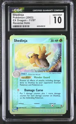 CGC 10 GEM MINT Shedinja 2003 EX Dragon 11/97 Reverse Holo Pokemon Card - Image 1