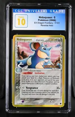 CGC 10 PRISTINE Nidoqueen EX Dragon Frontiers 7/101 Reverse Holo Pokemon psa - Image 1