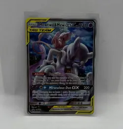 Pokemon TCG Mewtwo & Mew GX Full Art Tag Team Black Star Promo NM+ CONTENDER! - Image 1