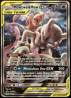 Pokemon TCG Mewtwo & Mew GX SM191 Tag Team Black Star Promo Sun & Moon ENGLISH - Image 1