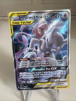 Pokemon TCG Mewtwo & Mew GX Tag Team Black Star Promo #SM191 Perfect centering - Image 1