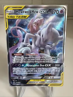 Pokemon TCG Mewtwo & Mew GX Tag Team Black Star Promo #SM191 Perfect centering - Image 5