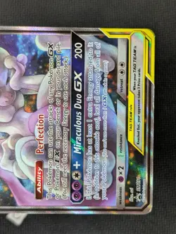 Mewtwo & Mew GX SM191 - Black Star Promo Full Art Tag Team Pokemon TCG LP- - Image 5