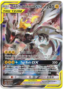 Pokemon TCG - Pikachu & Zekrom GX SM168 - Black Star Promo - NM - Image 1
