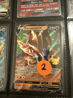 Lot of 9 Pokemon Cards Authentic ~ Zamazenta Volcarona Kommo-o & Heatran - Image 3