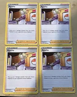 Agatha - 129/198 x4 - Chilling Reign - Pokemon Card - Trainer Play Set - Image 1