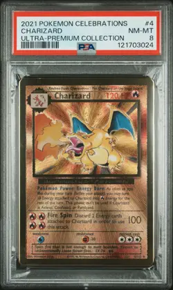 Pokemon Card Charizard Gold Metal Celebrations UPC Ultra Premium Coll. #4 PSA 8 - Image 1