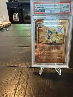 Pokemon Celebrations Charizard Gold Metal Card #4/102 UPC Promo PSA 8 - Image 2