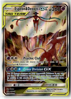 Espeon & Deoxys-GX ⭐ SM240 Holo Promo SM Black Star Promos 2017 Pokemon NM - Image 1