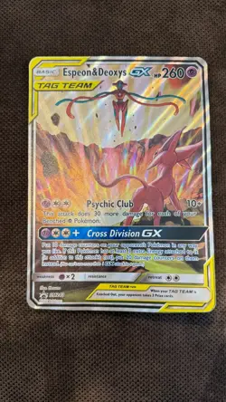 Pokemon Espeon & Deoxys GX Oversized SM Black Star Promo SM240 Jumbo Cards Holo - Image 1