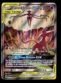 2020 POKEMON SM TAG TEAM POWER COLLECTION ESPEON & DEOXYS GX SM240 HOLO PROMO LP - Image 1