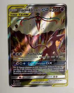 2020 POKEMON SM TAG TEAM POWER COLLECTION ESPEON & DEOXYS GX SM240 HOLO PROMO LP - Image 3