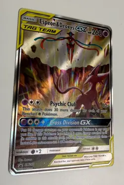 2020 POKEMON SM TAG TEAM POWER COLLECTION ESPEON & DEOXYS GX SM240 HOLO PROMO LP - Image 4