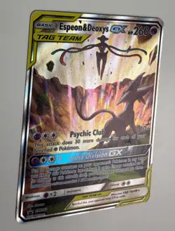 2020 POKEMON SM TAG TEAM POWER COLLECTION ESPEON & DEOXYS GX SM240 HOLO PROMO LP - Image 5