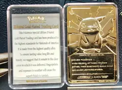 Pokemon 1999 23k Gold Plated Trading Card - #25 Pikachu, COA, Burger King Promo - Image 2