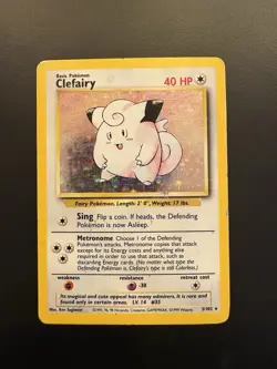 Pokemon TCG Clefairy Holo Rare Card Base Set, 5/102, Unlimited - Image 1