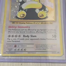 Pokemon Snorlax Black Star Promo XY179 Holo Promo Card Tcg Rare - Image 3