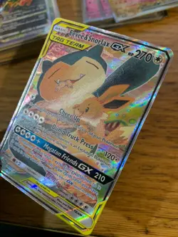 N-MINT! Eevee & Snorlax GX SM169 Sun & Moon Tag Team Alt Art Promo Pokemon Card! - Image 5