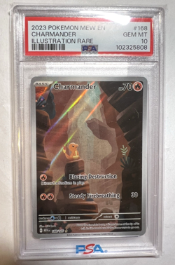 Pokemon SV Scarlet & Violet 151 Illustration Rare Charmander 168/165 PSA 10 GEM - Image 1