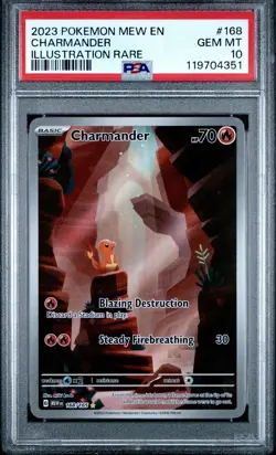 Pokemon SV Scarlet & Violet 151 Illustration Rare Charmander 168/165 PSA 10 GEM! - Image 1