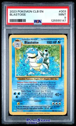 Pokemon Card PSA 9 Blastoise 003/034 CLB TCG Classic TCG Holo Base Set Deck 2023 - Image 1