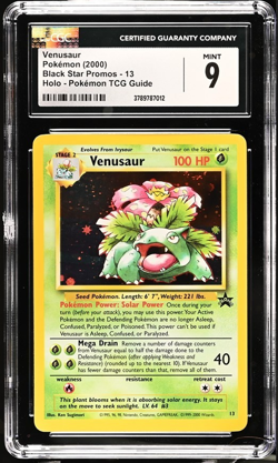 Venusaur # 13 Holo Pokemon Black Star Promo 2000 TCG Guide CGC 9 Mint - Image 1
