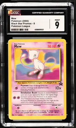 Pokemon TCG Mew Black Star Promo Pokemon League 2000 CGC Mint 9 - Image 1