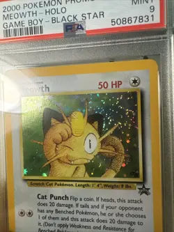Pokemon TCG Meowth Black Star Promos Holo PSA 9 Mint #10 - Image 2
