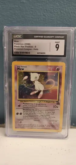 Pokemon TCG Mew Holo 2000 Black Star Promo 09 CGC 9 Mint - Image 1