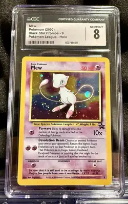 Pokemon TCG Mew #9 Holo WOTC Black Star Promo 2000 CGC MINT 8 SWIRL - Image 1