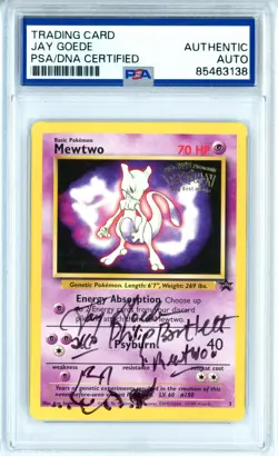 PSA Signed Jay Goede Pokemon TCG Mewtwo (Movie Promo) 03 Wotc Promo Regular 1999 - Image 1