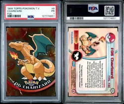 PSA 1 Charizard Topps Pokemon TV Animation Series 1 Silver Foil Low Pop 23 - Image 1