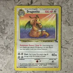 Dragonite - 19/62 - Pokemon Fossil Unlimited Rare Card WOTC HP - Image 1