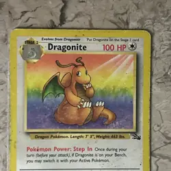 Dragonite - 19/62 - Pokemon Fossil Unlimited Rare Card WOTC HP - Image 2